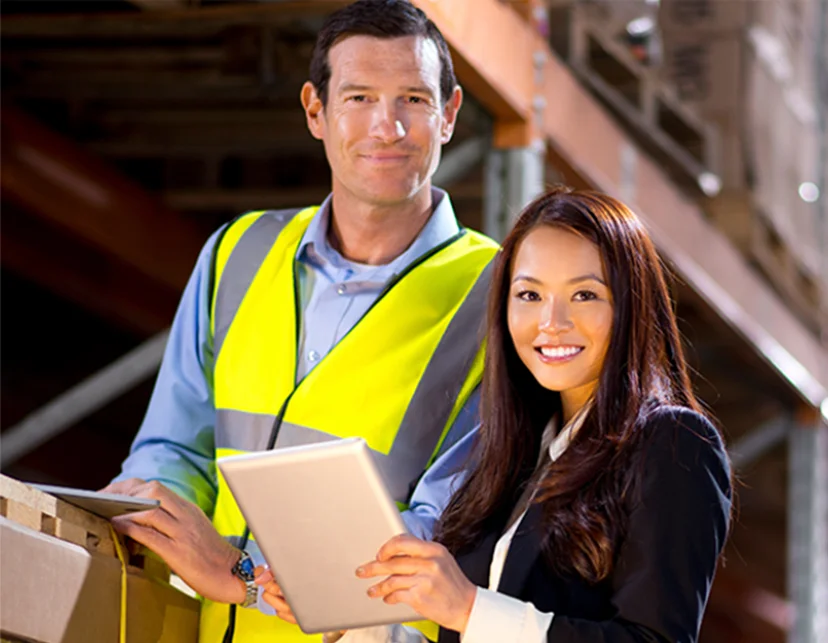 Business owners in a warehouse